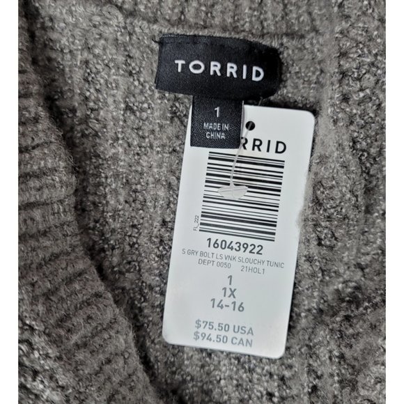 NWT Torrid 1 Lightning Bolt Chunky Pullover Tunic Sweater 1X 14 16 - Picture 7 of 9